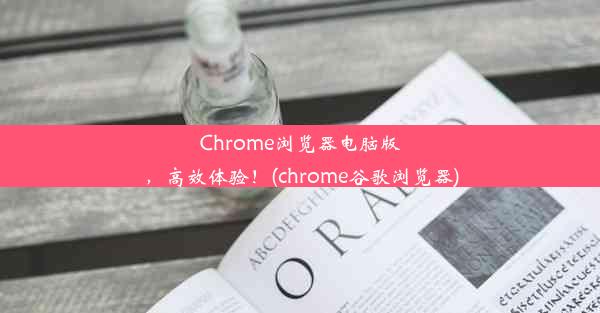 Chrome浏览器电脑版，高效体验！(chrome谷歌浏览器)