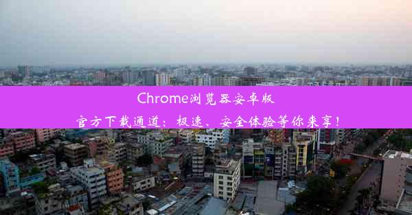 Chrome浏览器安卓版官方下载通道：极速、安全体验等你来享！