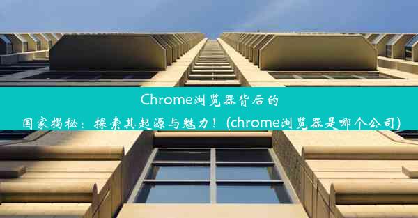 Chrome浏览器背后的国家揭秘：探索其起源与魅力！(chrome浏览器是哪个公司)