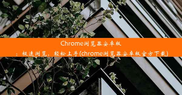 Chrome浏览器安卓版：极速浏览，轻松上手(chrome浏览器安卓版官方下载)