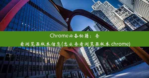 Chrome必备秘籍：查看浏览器版本信息(怎么查看浏览器版本 chrome)